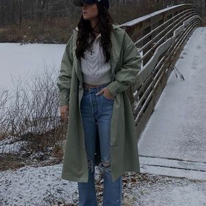 Sage green trench coat